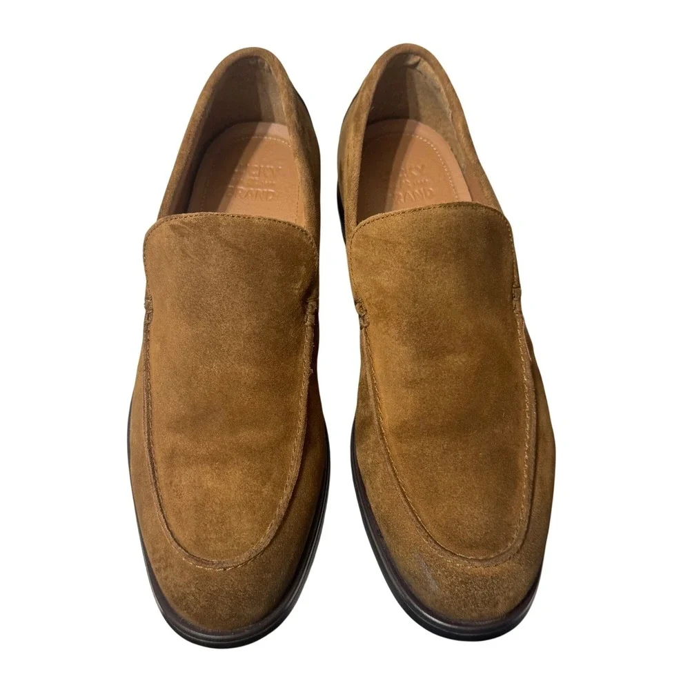 Lucky Brand Suede Loafers Mens 11M Brown NWOT Slip On Apron Toe 115-20442